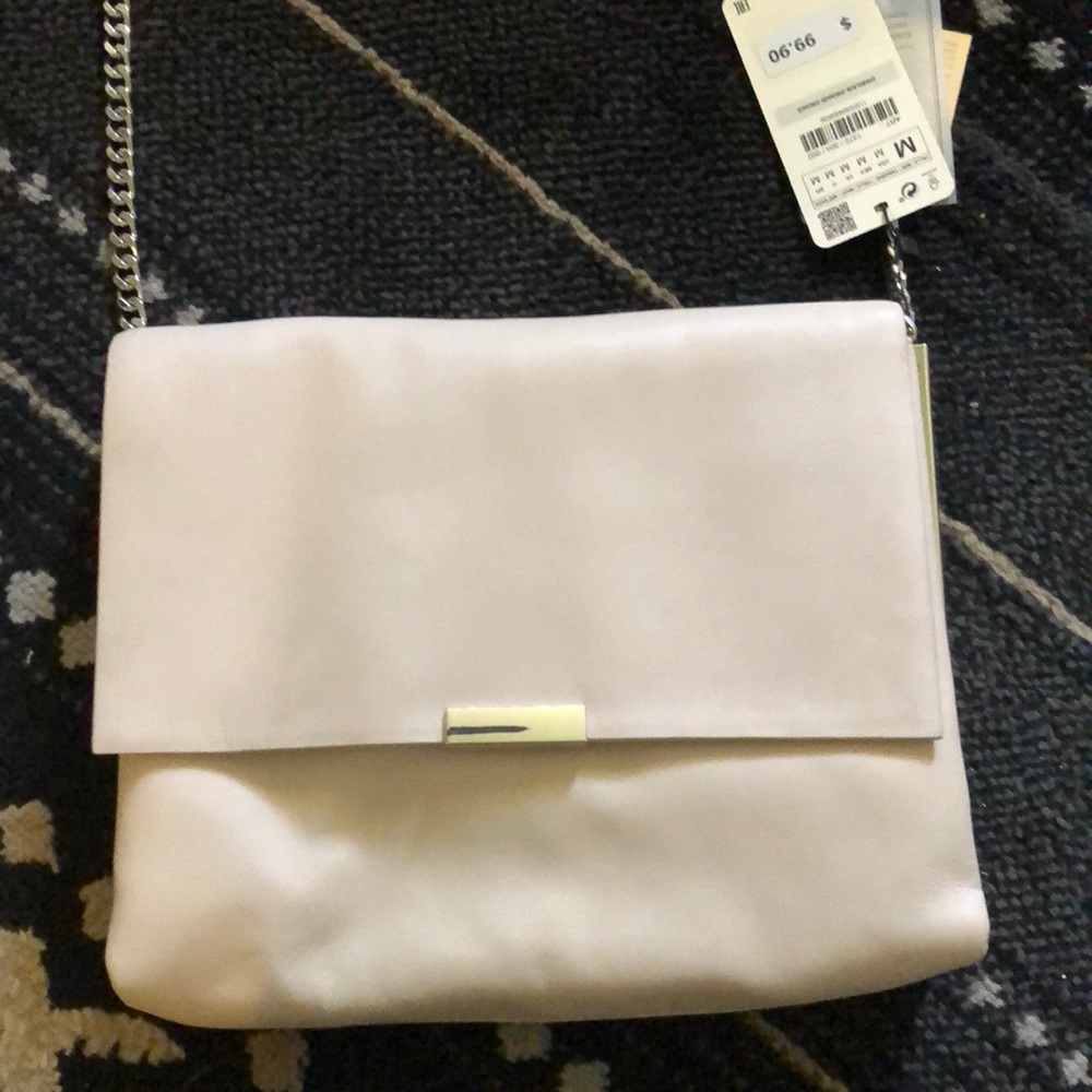 Leather crossbody purse.